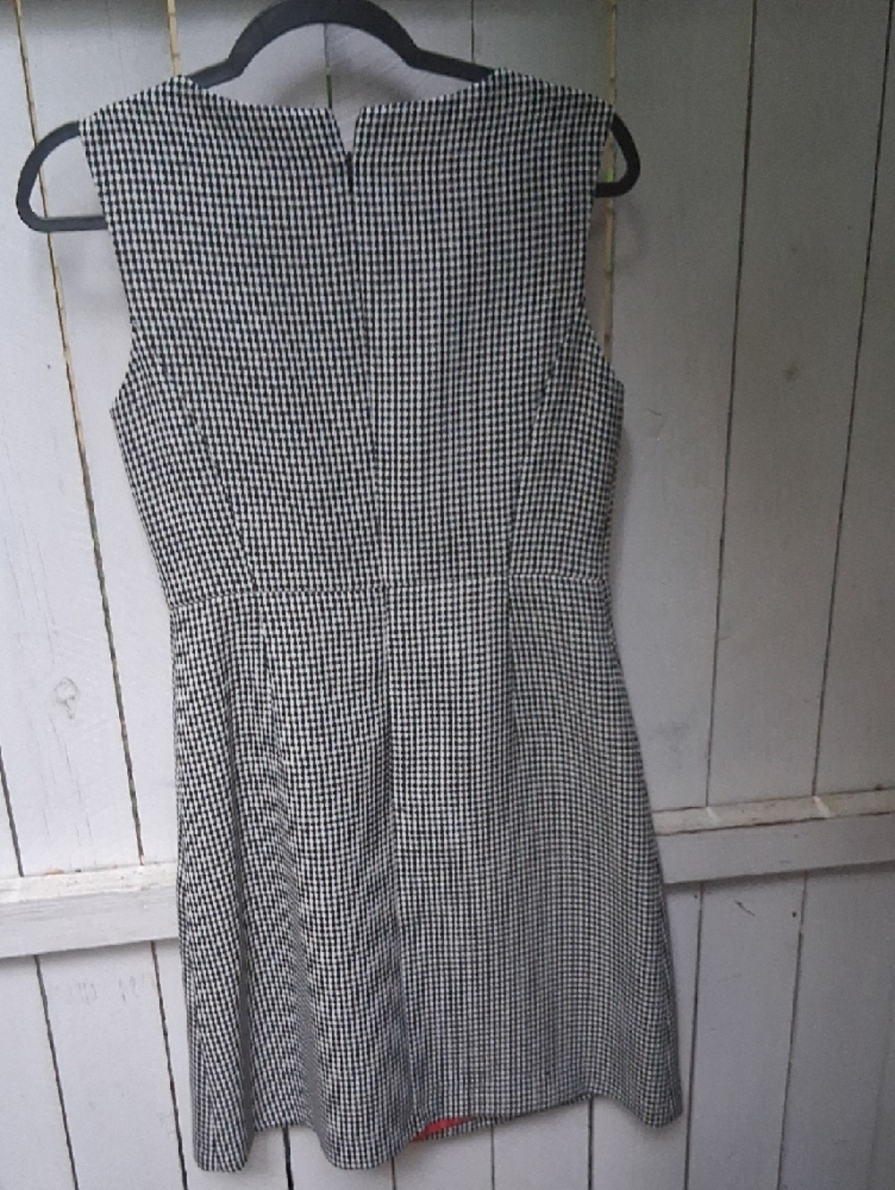 Nine West Black & White Houndstooth Sheath Dress with Red Lining - Picture 6 of 9